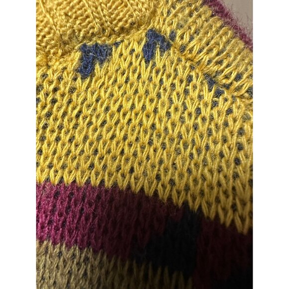 Vintage Tom Tailor Wool Blend Sweater M Made in Italy Geometric Aztec Knit 90s - Picture 7 of 9